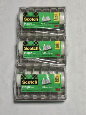 Scotch Magic Tape 18 Rolls Bulk‎ 3/4 x 650 In Invisible Matte Finish 3M 6122